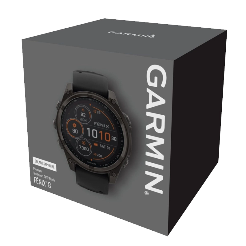 Garmin fēnix 8 Solar 47mm csomag tartalma - doboz &eacute;s tartoz&eacute;kok