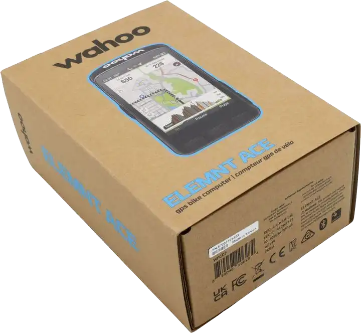 Wahoo ELEMNT ACE csomag tartalma — komputer, tartó és tartozékok