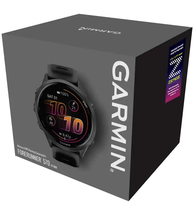 Garmin Forerunner 570 -47mm csomag tartalma - doboz és tartozékok