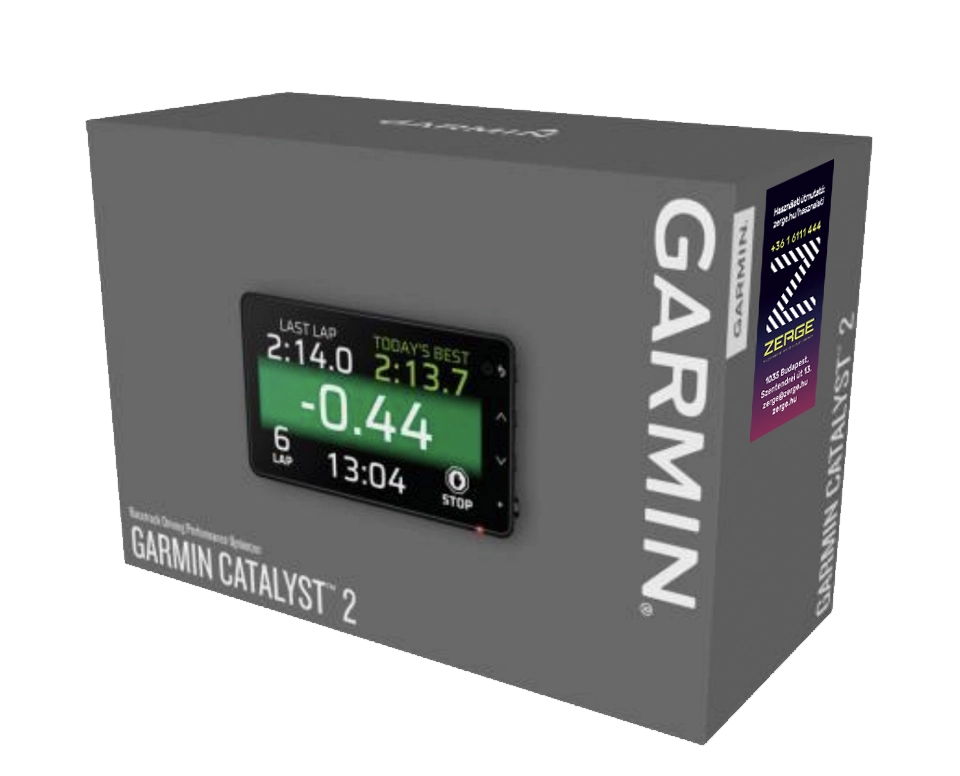 Garmin Catalyst 2 autós teljesítményoptimalizáló doboz tartalma